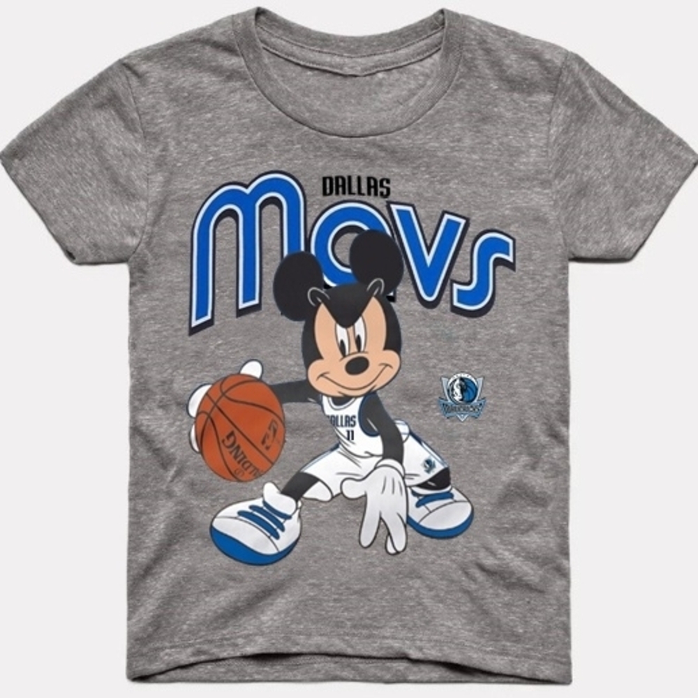 Gray Dallas Mavs Kids T-Shirt